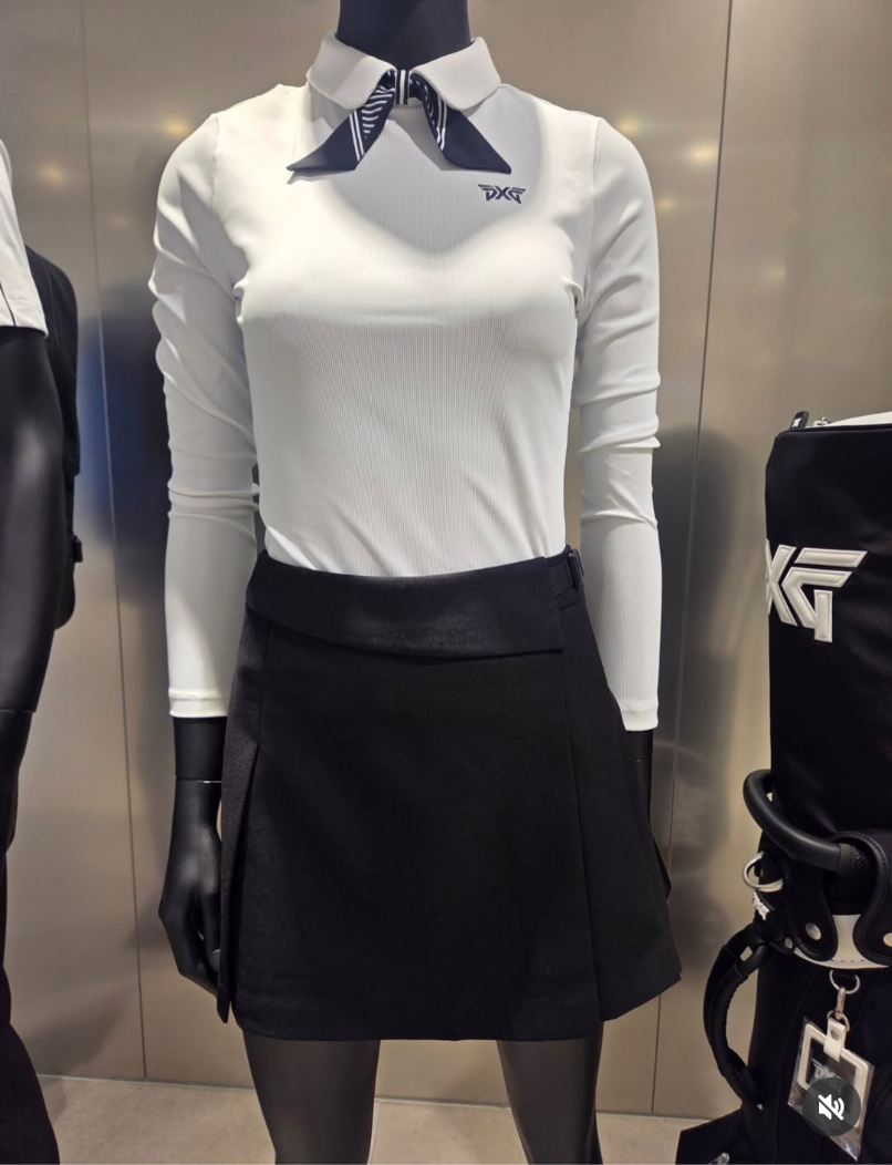 PXG 여성 스카프 칼라 롱슬리브 티셔츠(2color)
