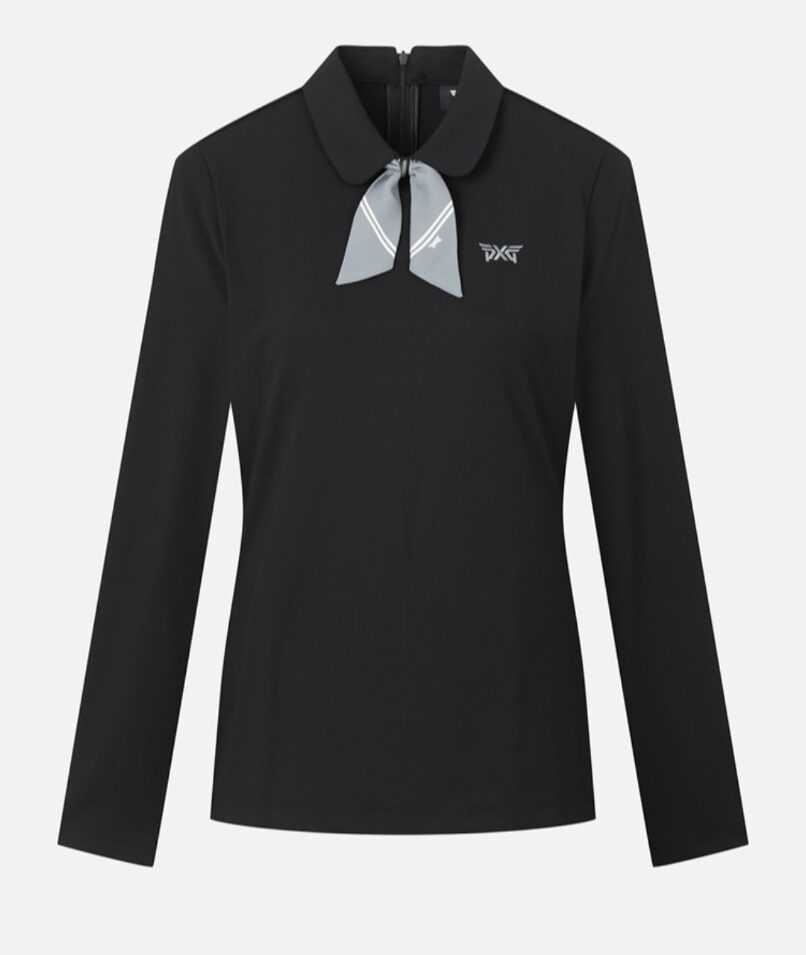 PXG 여성 스카프 칼라 롱슬리브 티셔츠(2color)