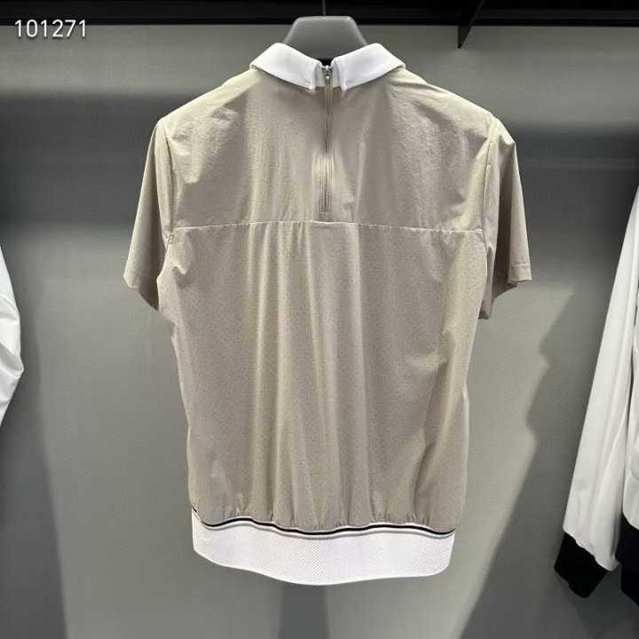 PXG 여성 여름 타공 백 집업 숏 슬리브 티셔츠(2color)