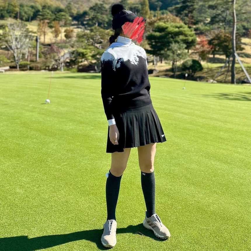 PXG 우먼 옴브레 니트 후드 스웨터