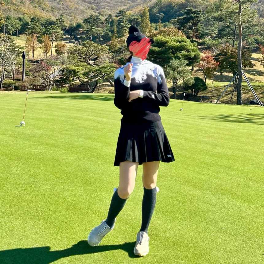 PXG 우먼 옴브레 니트 후드 스웨터