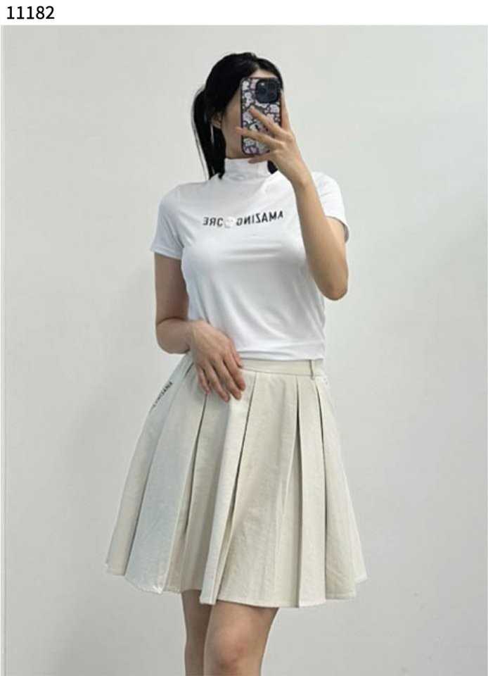 어메이징크리 하이넥 여성 셔츠(2color)