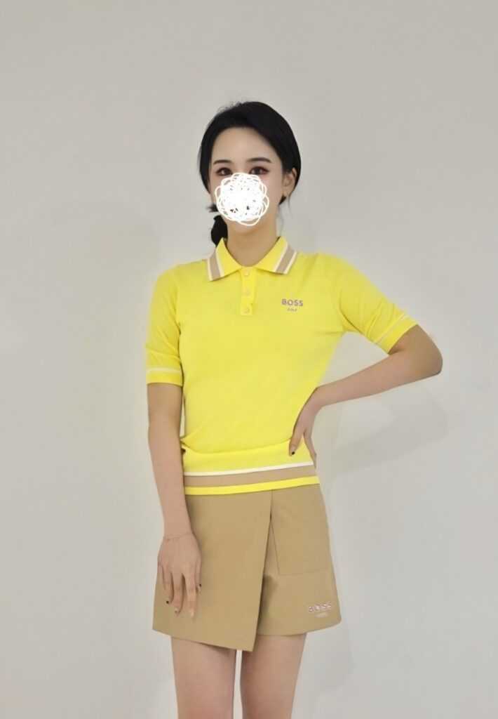 보스골프 여성 썸머 배색 카라 스웨터(3color)