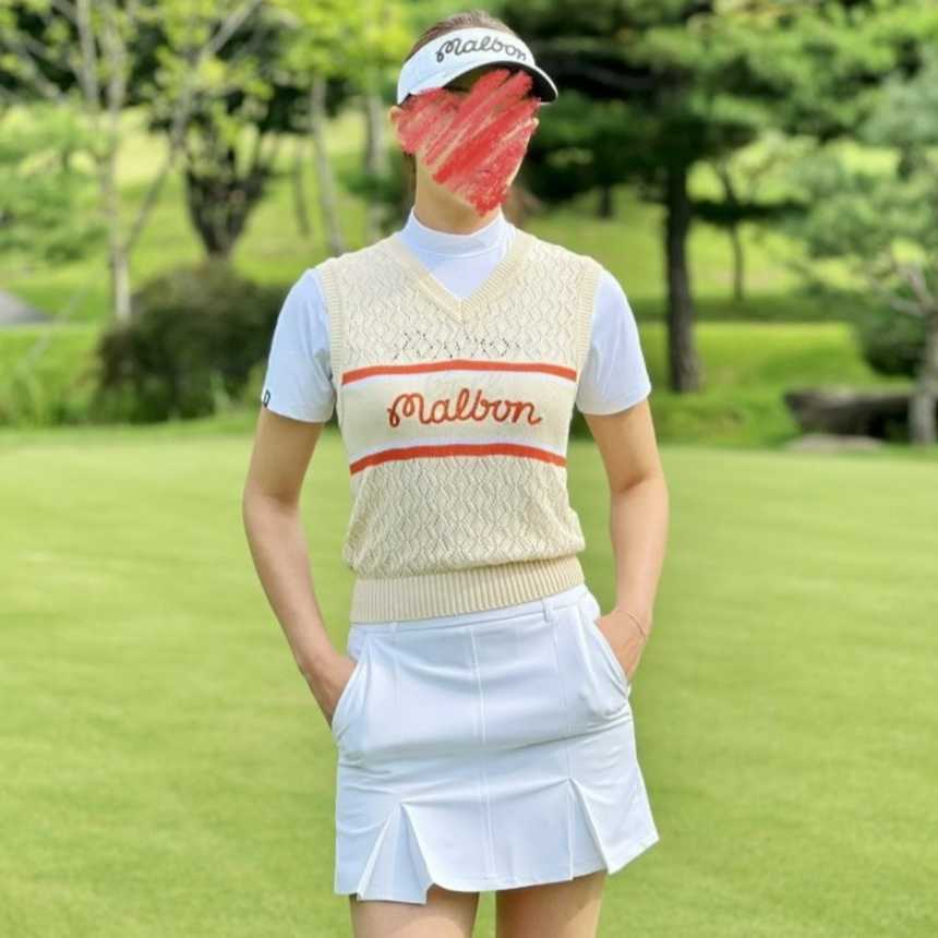 말본 스크립트 크로셰 여성 베스트(2color)