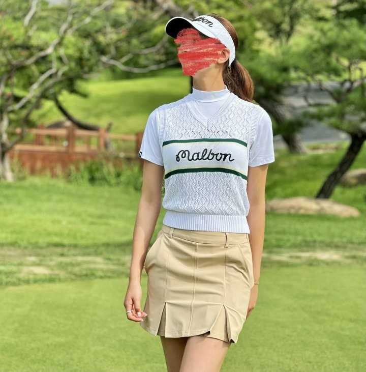 말본 스크립트 크로셰 여성 베스트(2color)