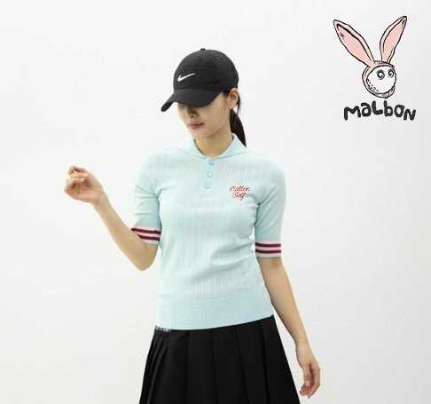 말본 레드라인 풀자수 반팔 니트(3color)