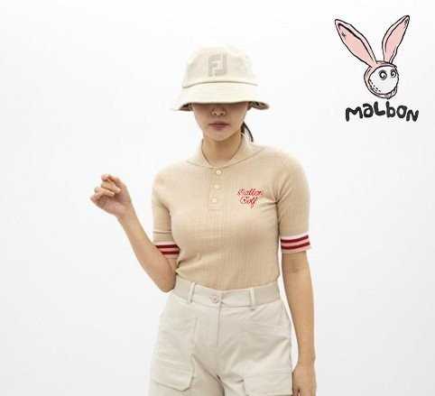 말본 레드라인 풀자수 반팔 니트(3color)