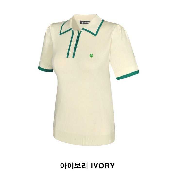 지포어 라인 포인트 PK 니트 반팔 카라티(2color)