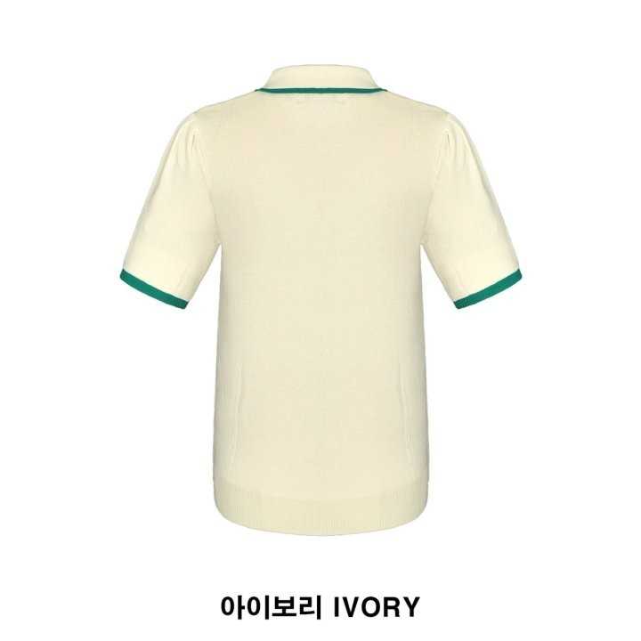 지포어 라인 포인트 PK 니트 반팔 카라티(2color)