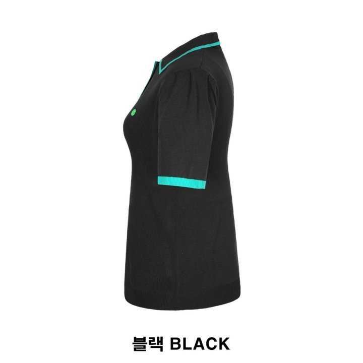 지포어 라인 포인트 PK 니트 반팔 카라티(2color)