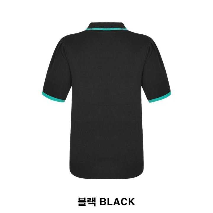 지포어 라인 포인트 PK 니트 반팔 카라티(2color)