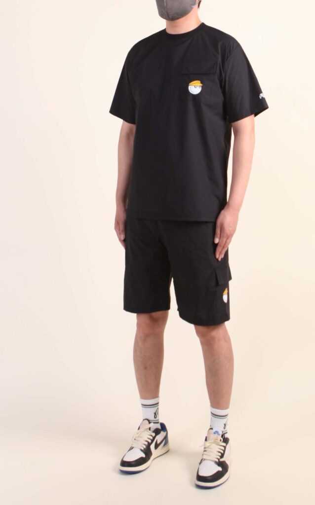 말본 남여공용 르 클럽 두 말본 라운드 티셔츠 BLACK 우븐 하프 세트