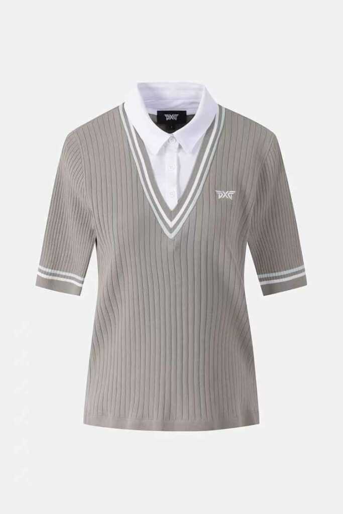 PXG 여성 셔츠 레이어드 브이넥 슬리브(2color)