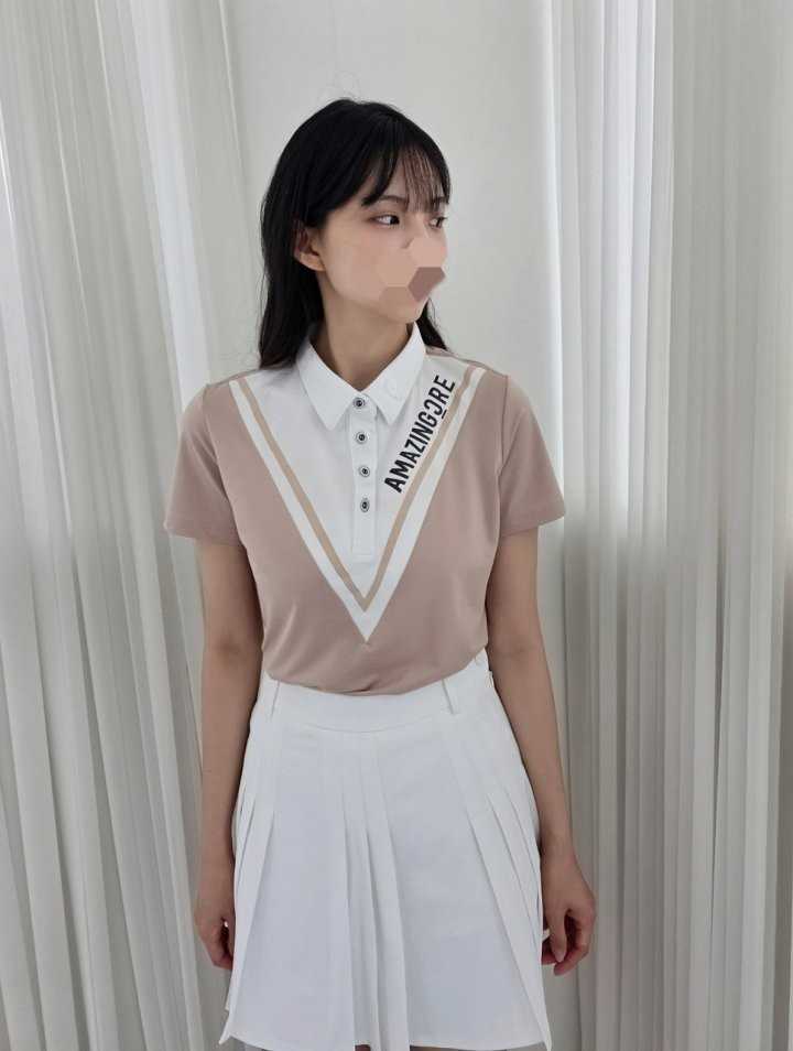 어메이징크리 여성 썸머 V라인 셔츠(3color)