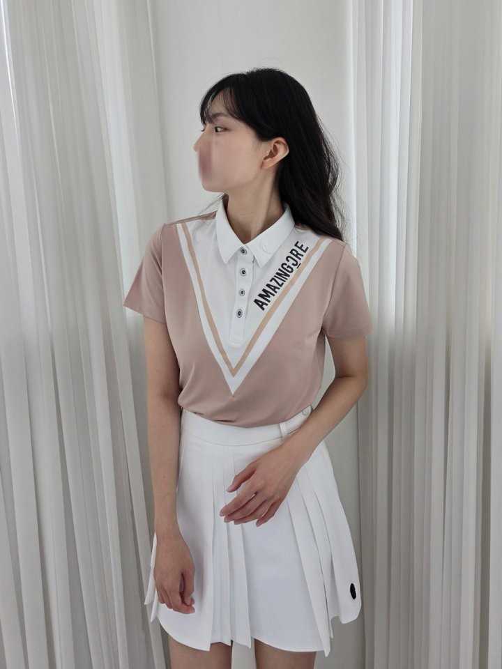 어메이징크리 여성 썸머 V라인 셔츠(3color)
