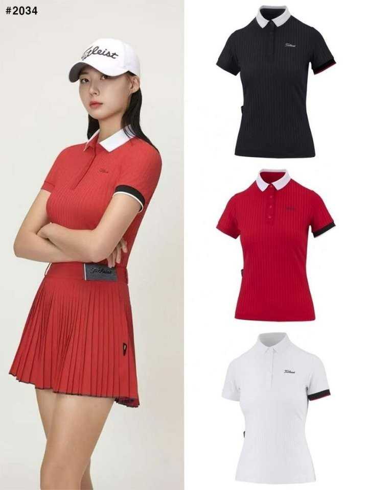 타이틀리스트 여성 암 포인트 베이직 로고 반팔 카라 티셔츠(3color)