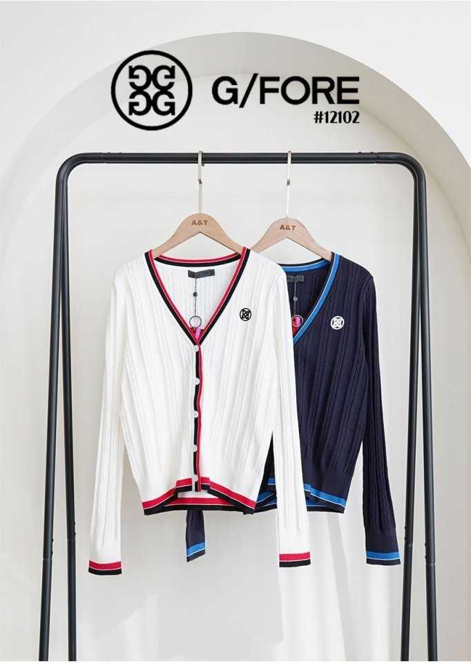 지포어 여성 케이블 니트 롱 배색 브이넥 가디건(2color)