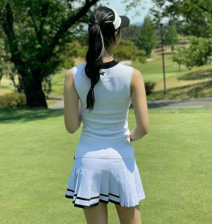 PXG 우먼 베이직 하이넥 니트 썸머 베스트