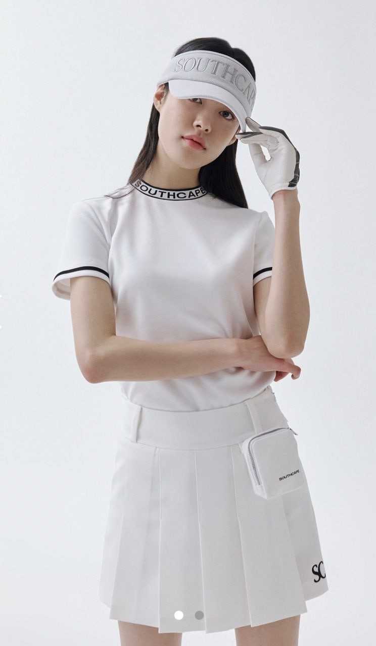 사우스케이프 여성 로고 넥 라운드 티셔츠