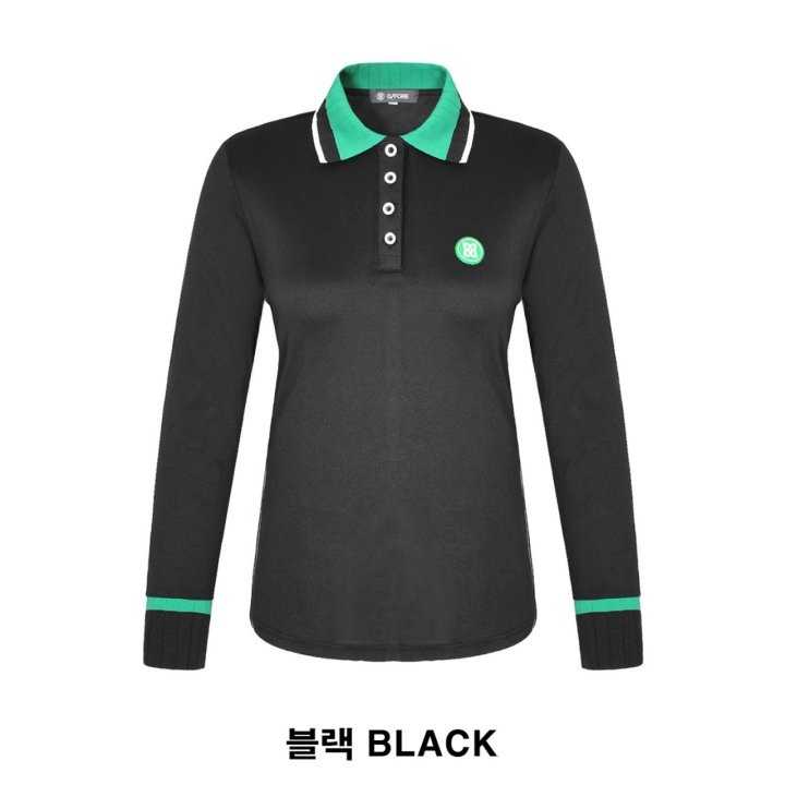 지포어 칼라 피케 긴팔 여성 카라티(2color)