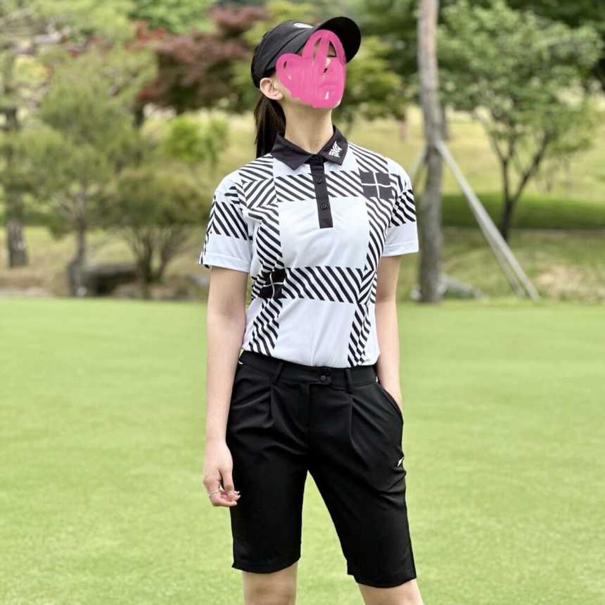 PXG 우먼 썸머 패턴 쇼츠 슬리브