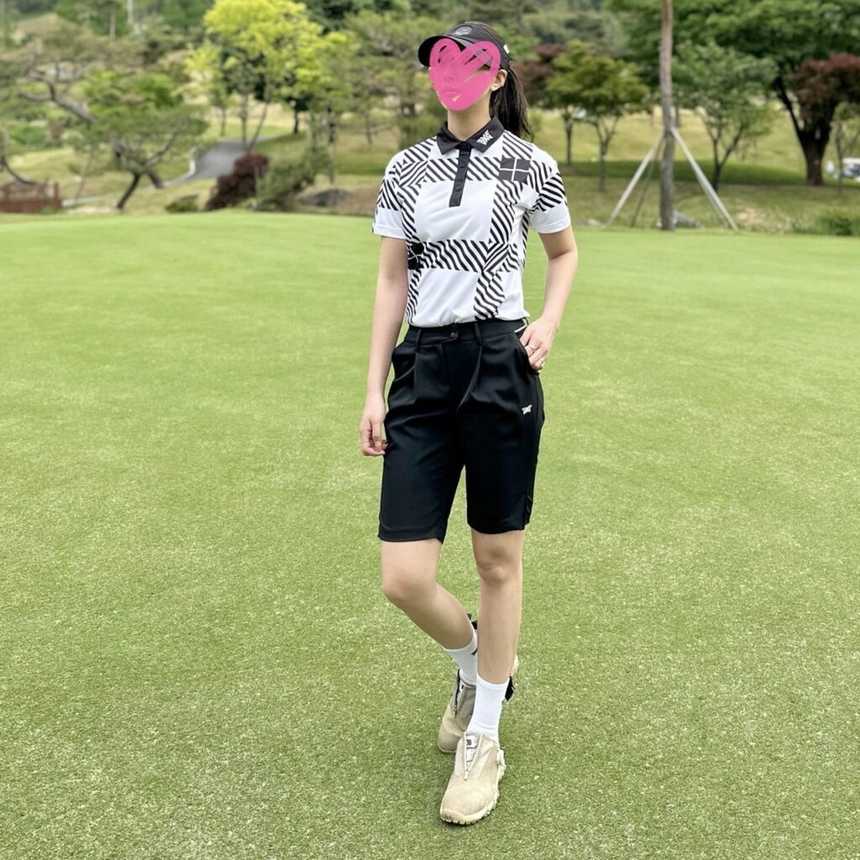 PXG 우먼 썸머 패턴 쇼츠 슬리브