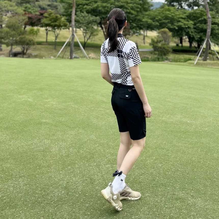 PXG 우먼 썸머 패턴 쇼츠 슬리브