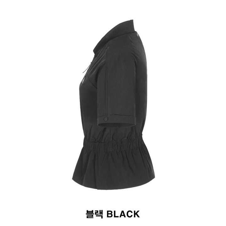 PXG 여성 웨이스트 밴딩 풀집업 반팔 자켓(2color)
