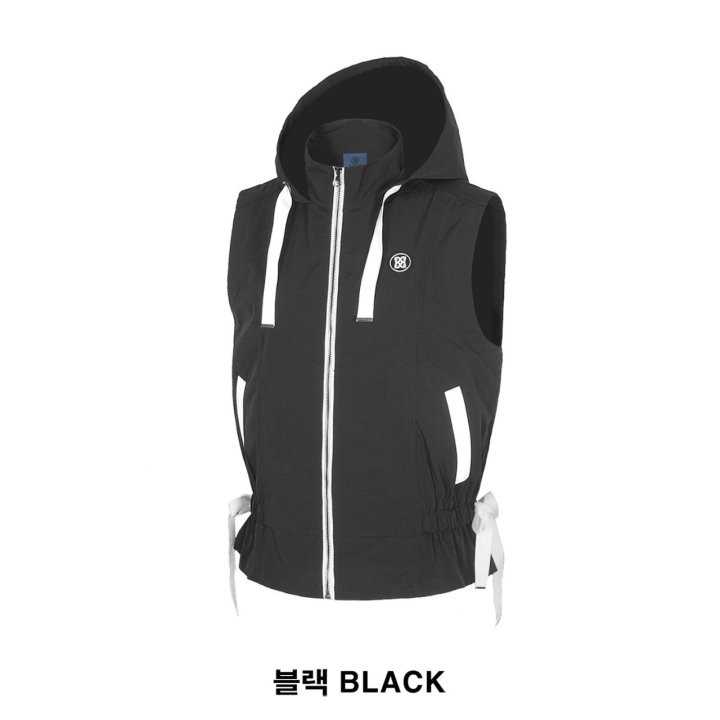 지포어 여성 냉감 스트링 와플 후드 조끼(2color)