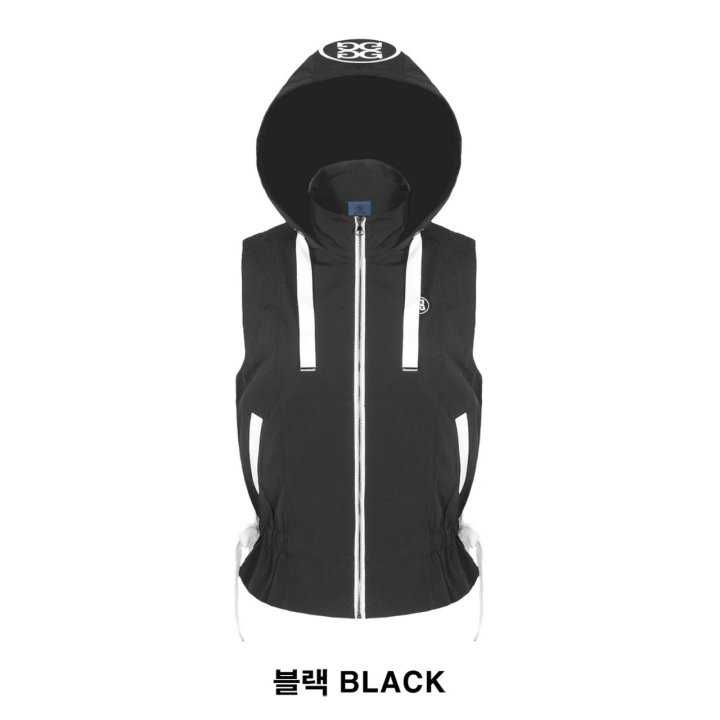 지포어 여성 냉감 스트링 와플 후드 조끼(2color)