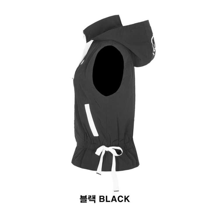 지포어 여성 냉감 스트링 와플 후드 조끼(2color)