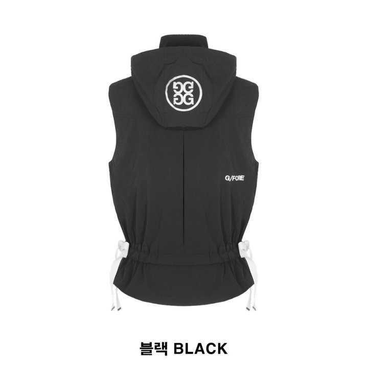 지포어 여성 냉감 스트링 와플 후드 조끼(2color)