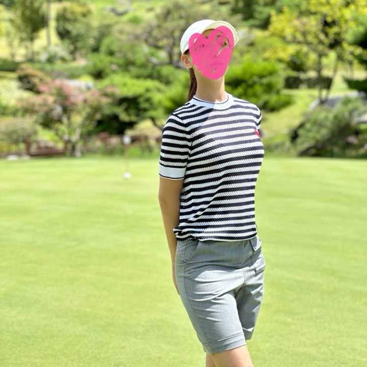 지포어 여성 메쉬 스트립 라운드 티셔츠(2color)