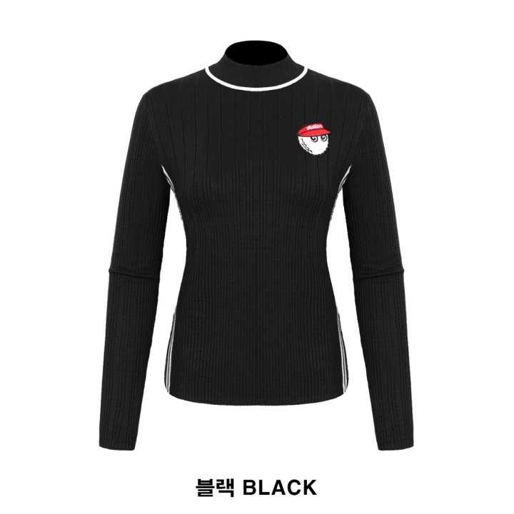 말본 여성 버킷 패치 골지 니트 목폴라(2color)