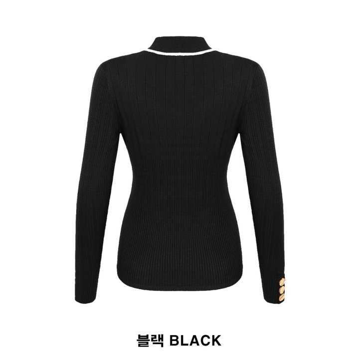 말본 여성 버킷 패치 골지 니트 목폴라(2color)