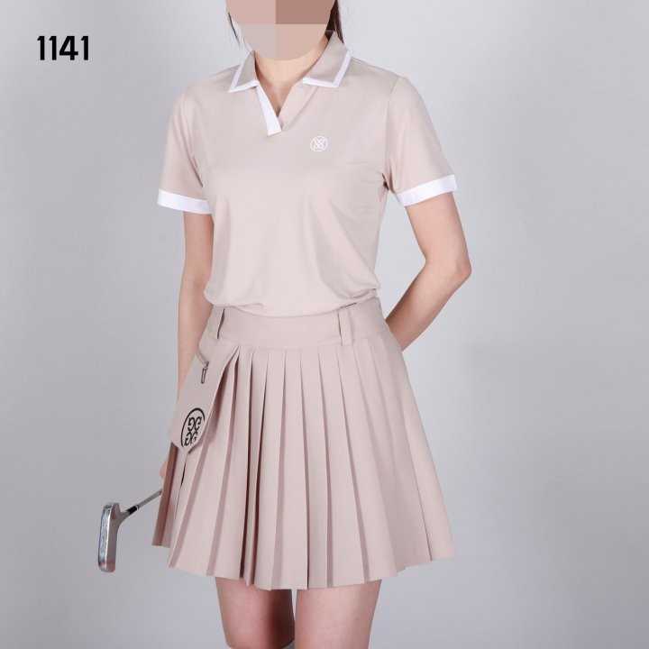 지포어 여자 1141 V트임 반팔 카라티(2color)
