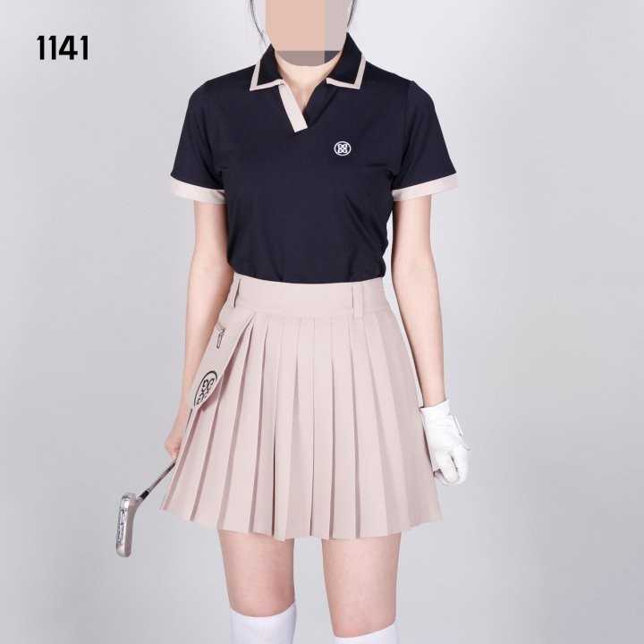 지포어 여자 1141 V트임 반팔 카라티(2color)