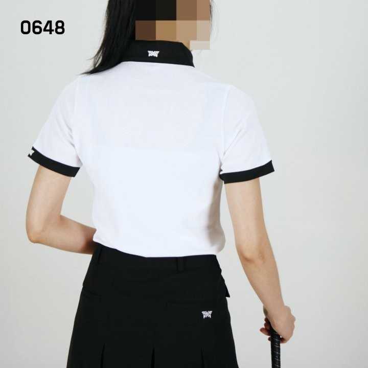 PXG 여자 0648 와플 반팔 반집업 티셔츠(3color)