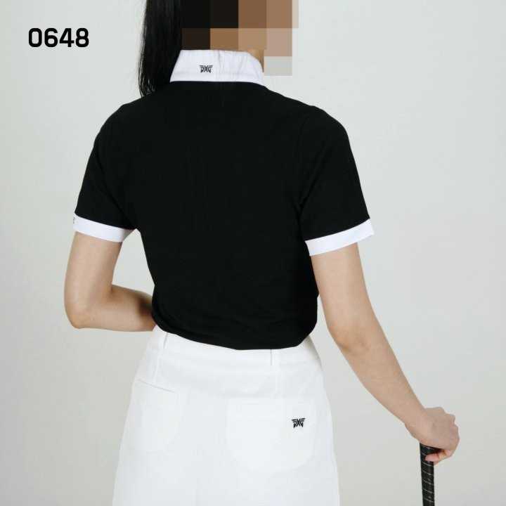 PXG 여자 0648 와플 반팔 반집업 티셔츠(3color)