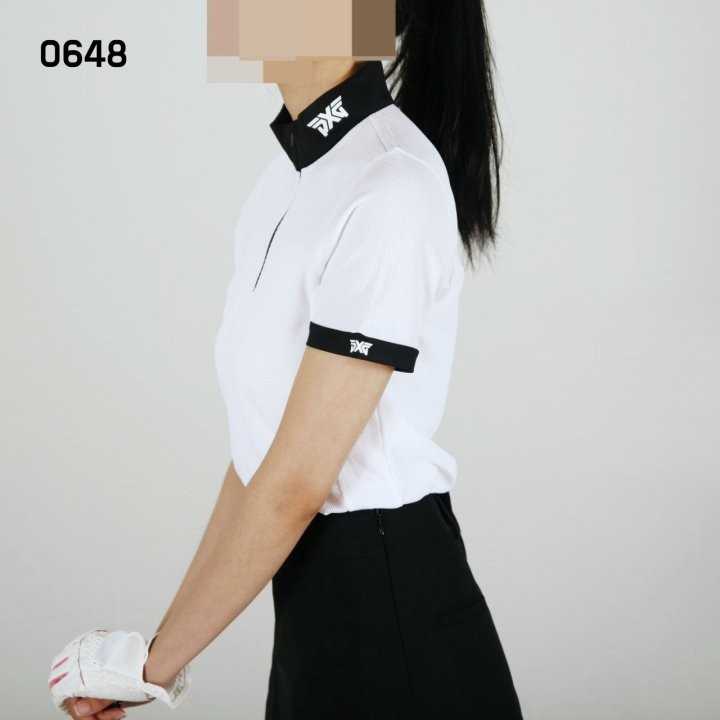 PXG 여자 0648 와플 반팔 반집업 티셔츠(3color)