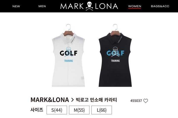마크앤로나 여성 빅로고 민소매 카라티(2color)