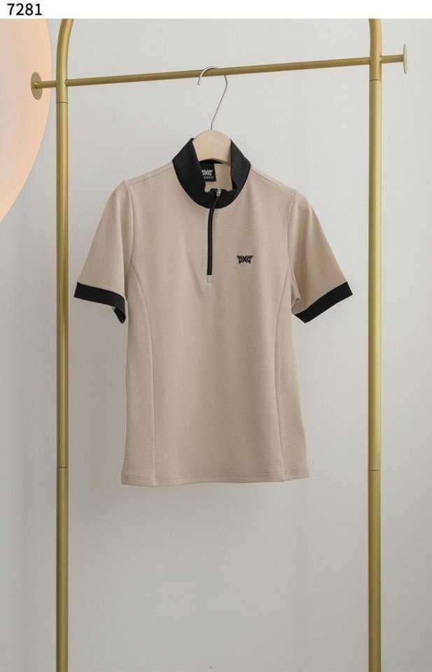 PXG 수입고급 여성 여름 쿨링 카라 반팔 집업티셔츠(3color)