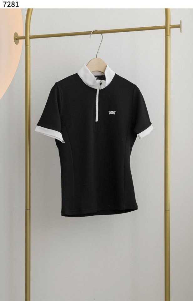 PXG 수입고급 여성 여름 쿨링 카라 반팔 집업티셔츠(3color)