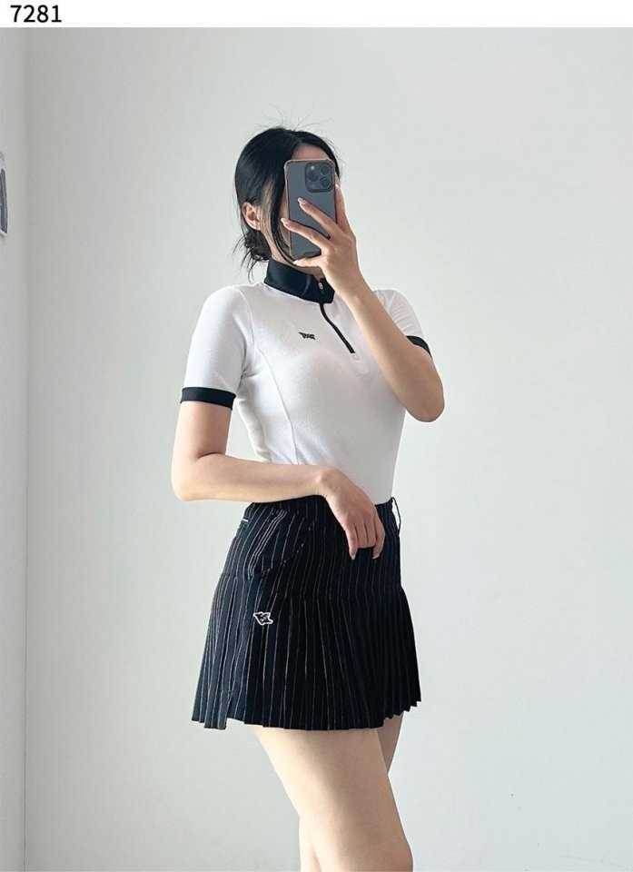 PXG 수입고급 여성 여름 쿨링 카라 반팔 집업티셔츠(3color)