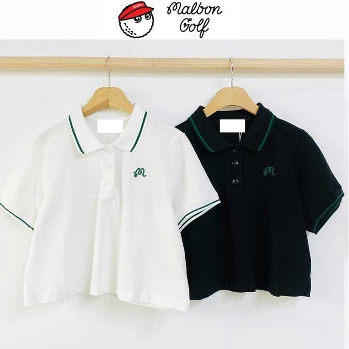 말본 여성 라인PK 크롭 반팔(2color)