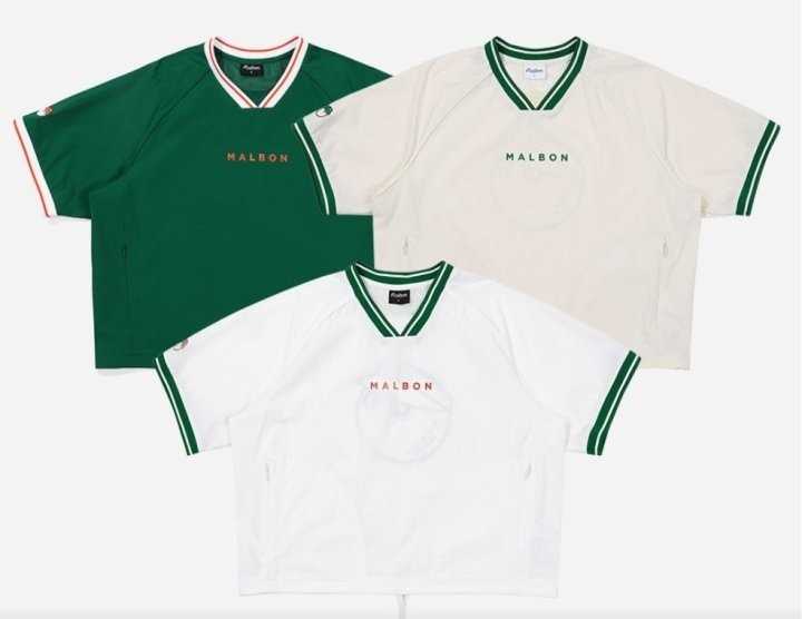 말본 여성 크롭 V넥 여름 우븐 반팔(3color)