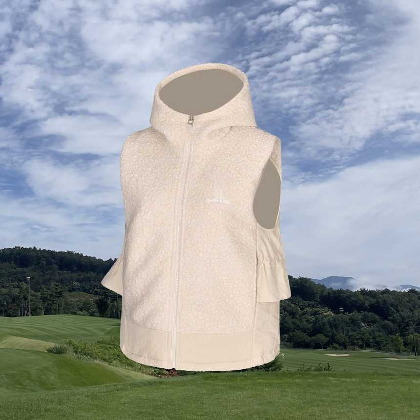 말본 핑크래빗 양털 후드 패딩 조끼 여성(2color)