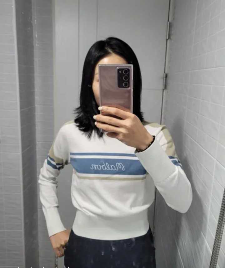 말본 여성 컬러블럭 니트