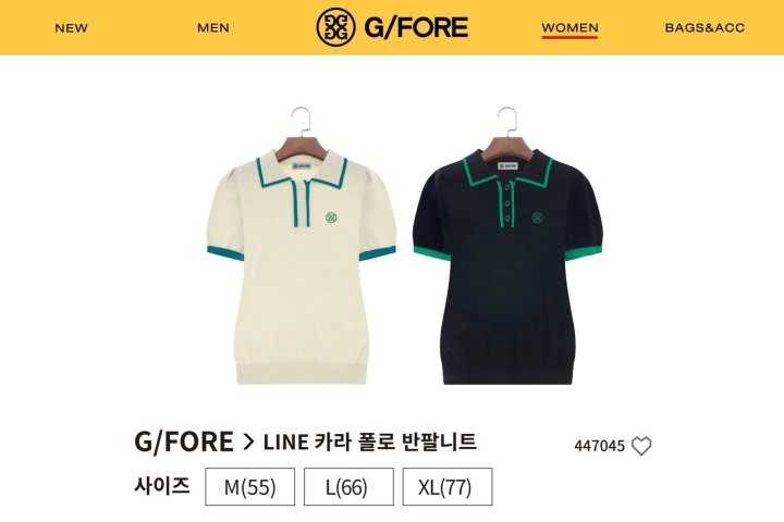 지포어 여자 LINE 카라 반팔니트(2color)