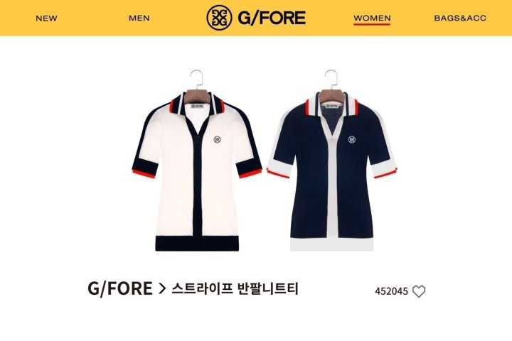 지포어 여성 스트라이프 반팔니트티(2color)